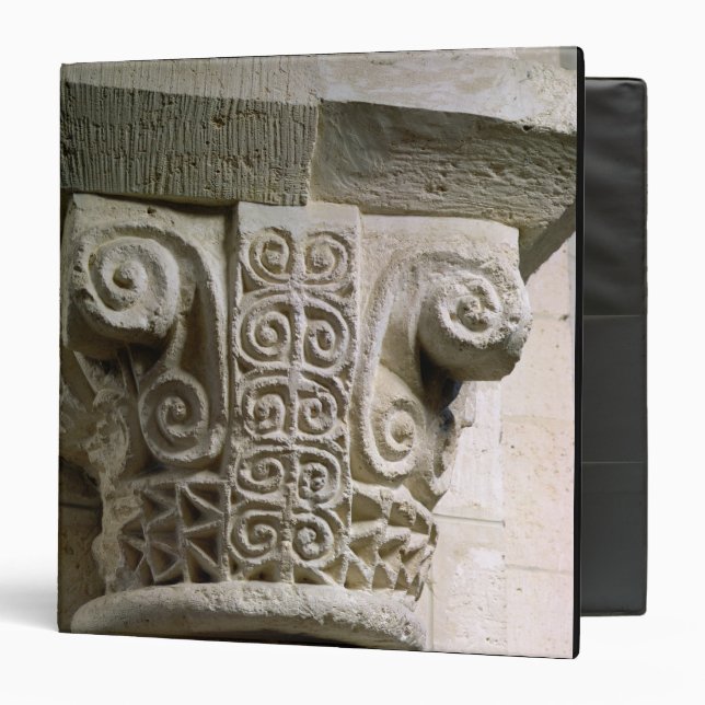 Carved column decorated with croziers and spirals binder (Front/Inside)