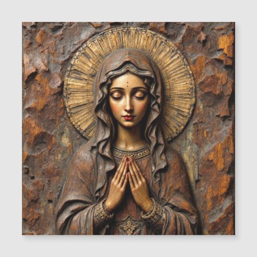 Carved Devotion Wooden Mary (Front)
