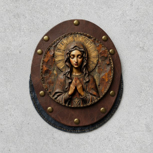 Carved Devotion Wooden Mary Patch