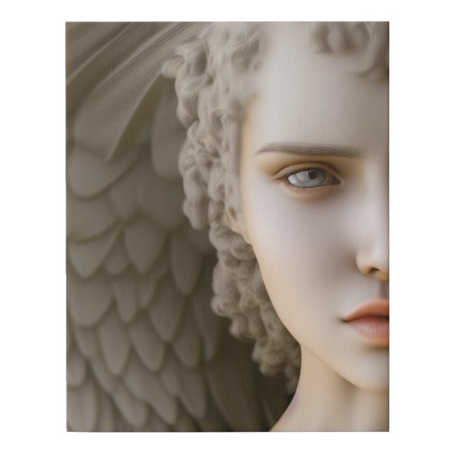 Carved from Dreams - A Guardian Angel's Timeless P Faux Canvas Print (Front)