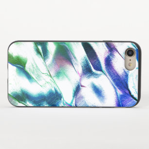 Carved from matte metal, green to blue lilac stain iPhone 8/7 slider case