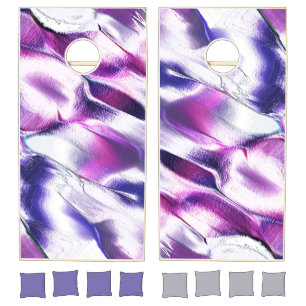 Carved from matte metal, in lilac and purple color cornhole set