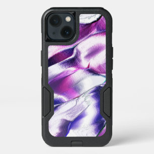 Carved from matte metal, in lilac and purple color iPhone 13 case
