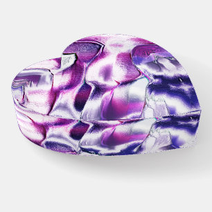 Carved from matte metal, in lilac and purple color paperweight