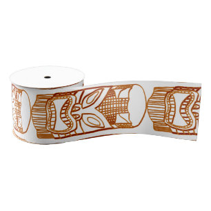 Carved gold Tiki Sculpture Thunder_Cove Grosgrain Ribbon