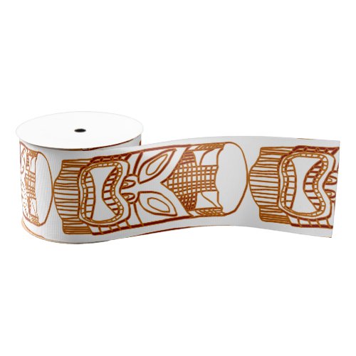 Carved gold Tiki Sculpture Thunder_Cove Grosgrain Ribbon