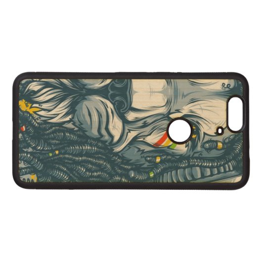Carved Google Nexus 6p Bumper Wood CASE (Back (horizontal))