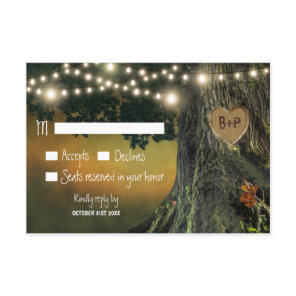 Carved Grandfather Oak Tree Wedding RSVP Cards