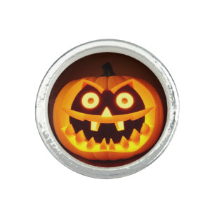 Carved Halloween Pumpkin Ring