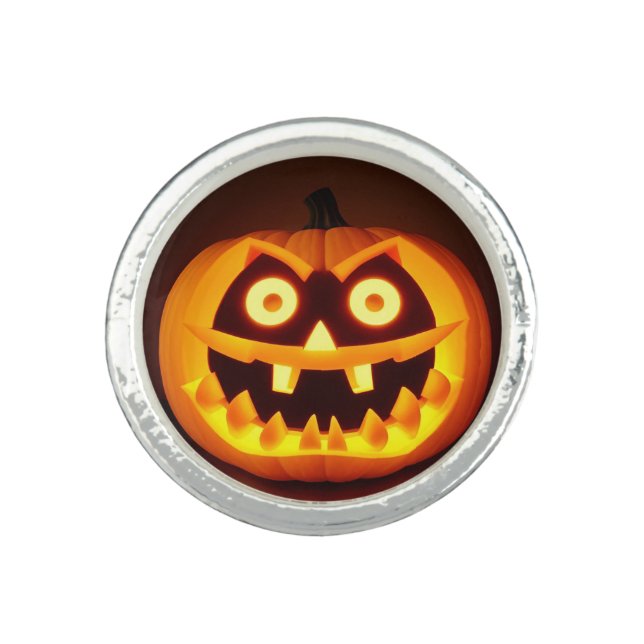 Carved Halloween Pumpkin Ring (Front)