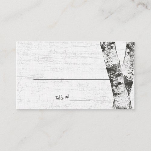 Carved Heart Birch Tree Seating Cards Business Cards