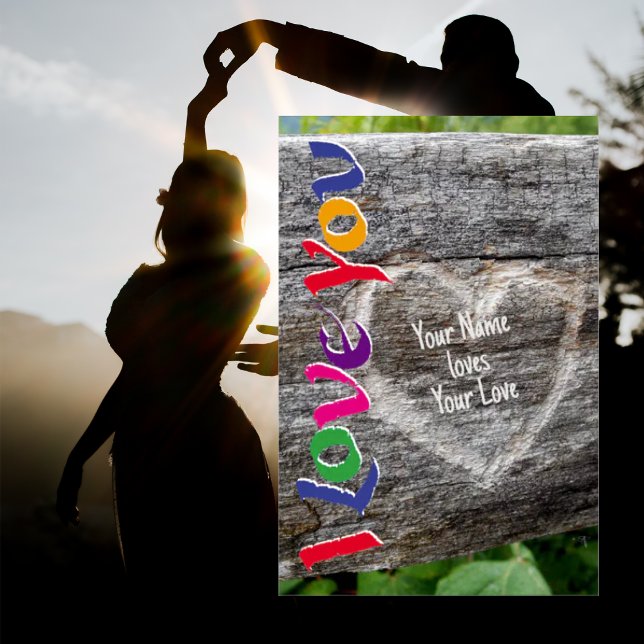 CARVED HEART I LOVE YOU PERSONALIZE POSTER (Creator Uploaded)