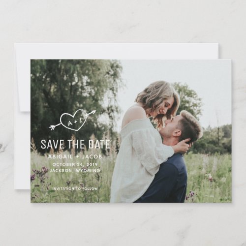 Carved Heart Save the Date Card