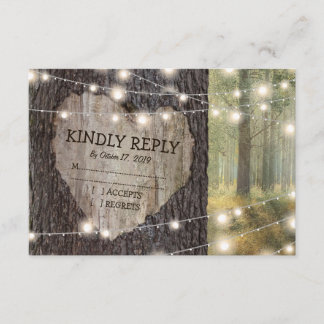 Carved Heart Tree Wedding RSVP