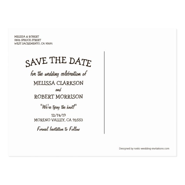 Carved Heart Tree Wedding | Save The Date Postcard