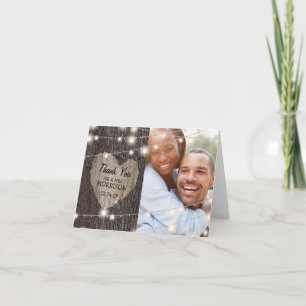 Carved Heart Tree Wedding Thank You Card