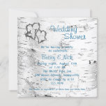Carved Hearts Birch Bark Wedding Shower Invitation at Zazzle