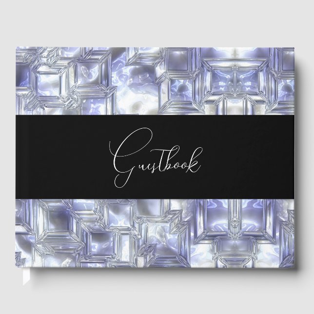 Carved Ice Texture Wedding Guest Book (Front)