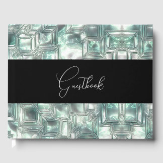 Carved Ice Texture Wedding Guest Book