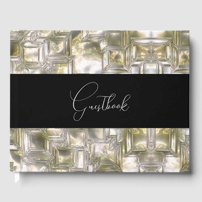 Carved Ice Texture Wedding Guest Book (Front)