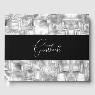 Carved Ice Texture Wedding Guest Book