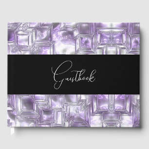 Carved Ice Texture Wedding Guest Book