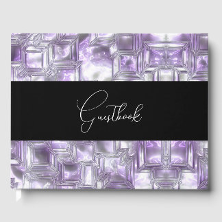 Carved Ice Texture Wedding Guest Book
