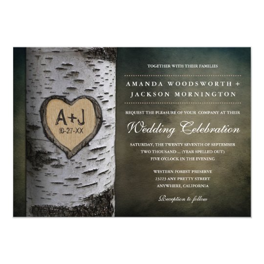 Tree Initials Wedding Invitations 9