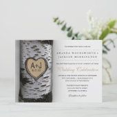 Carved Initials Birch Tree Wedding Invitations | Zazzle