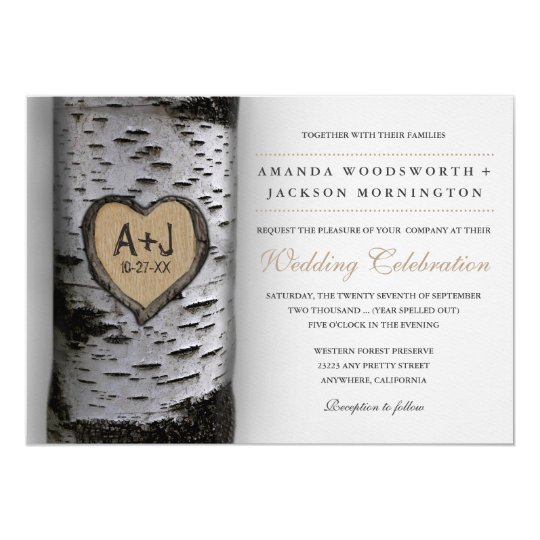 Tree Initials Wedding Invitation 8