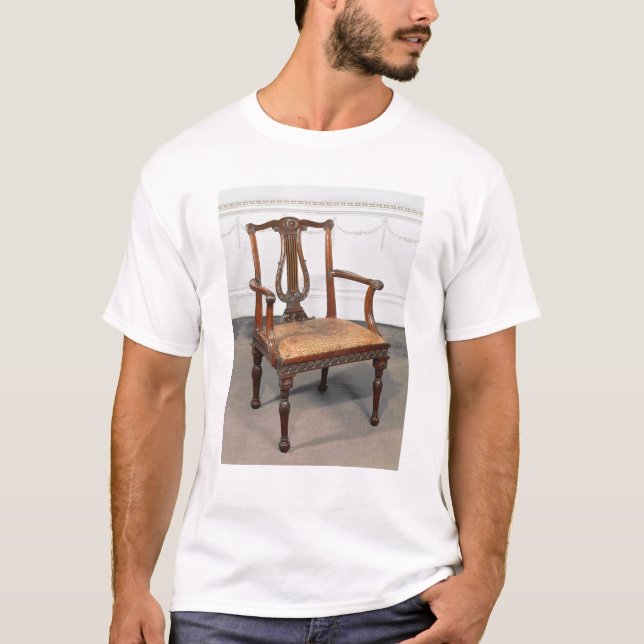 Carved lyre-back chair, supplied by T-Shirt (Front)