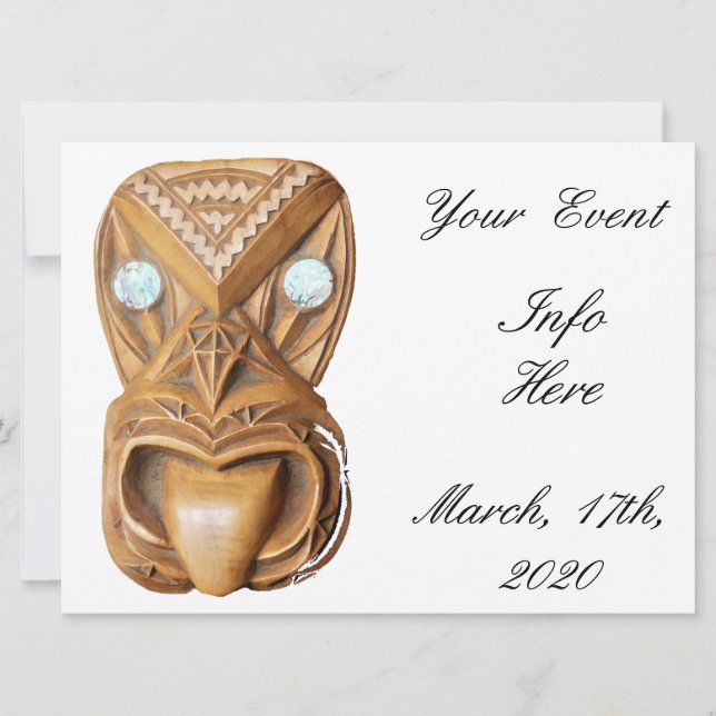 Carved Maori Tiki Face Thunder_Cove (Front)