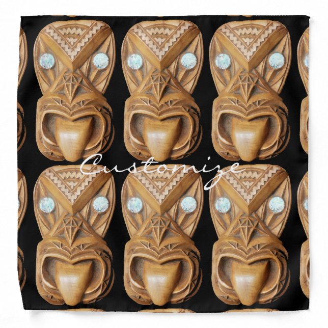 Carved Maori Tiki Face Thunder_Cove Bandana (Front)