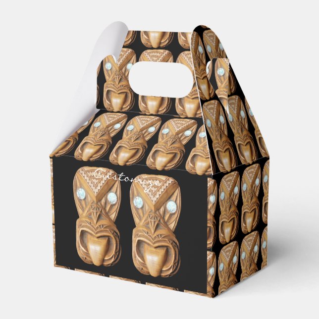 Carved Maori Tiki Face Thunder_Cove Favor Boxes (Front Side)