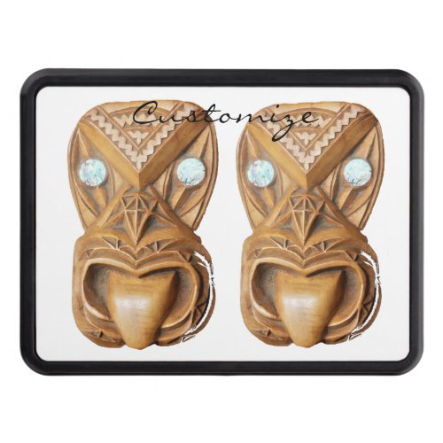 Carved Maori Tiki Face Thunder_Cove Hitch Cover
