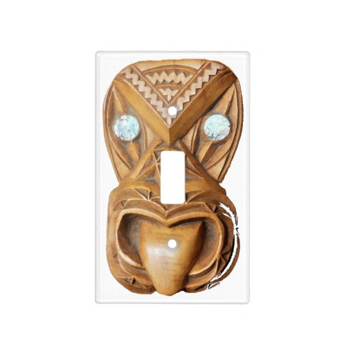 Carved Maori Tiki Face Thunder_Cove Light Switch Cover