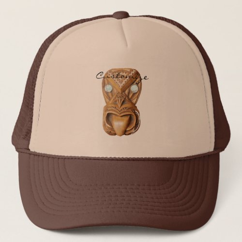 Carved Maori Tiki Face Thunder_Cove Trucker Hat