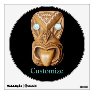 Carved Maori Tiki Face Thunder_Cove Wall Decal