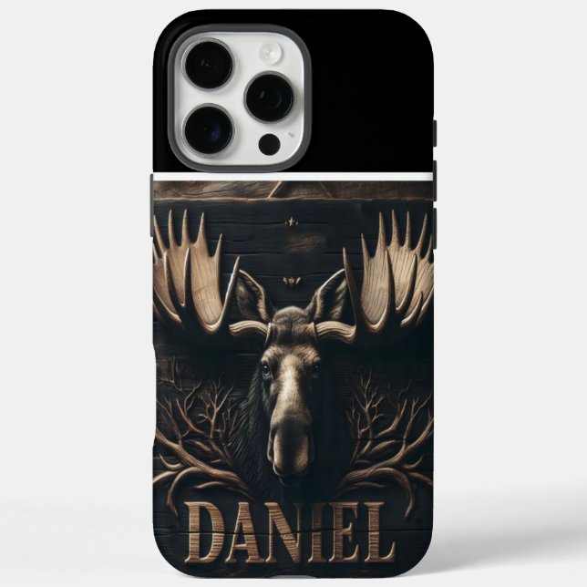 Carved Moose Head Sign Case-Mate iPhone Case (Back)