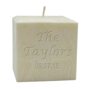 Carved Name & Date Anniversary Palm Wax Candle