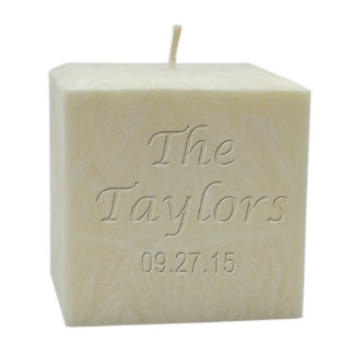 Carved Name & Date Anniversary Palm Wax Candle