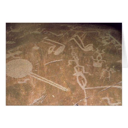 Carved petroglyph depicting figures cards (Front Horizontal)