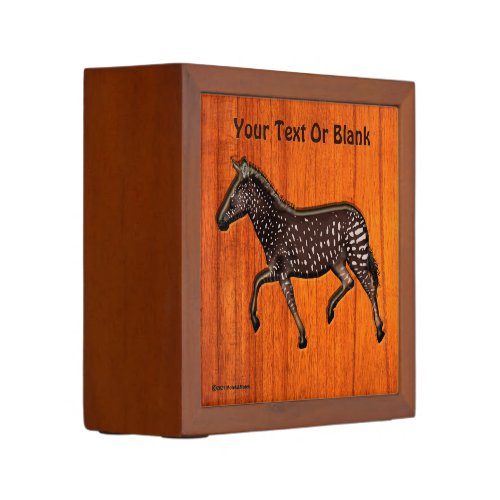 Carved Polka Dot Zebra Desk Organizer