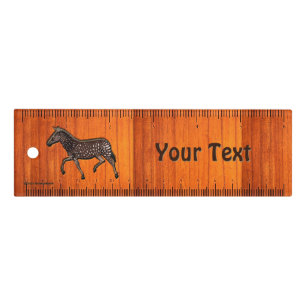 Carved Polka Dot Zebra Desk Ruler