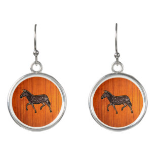 Carved Polka Dot Zebra Earrings