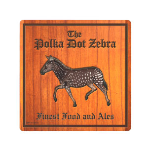Carved Polka Dot Zebra English Pub Metal Print