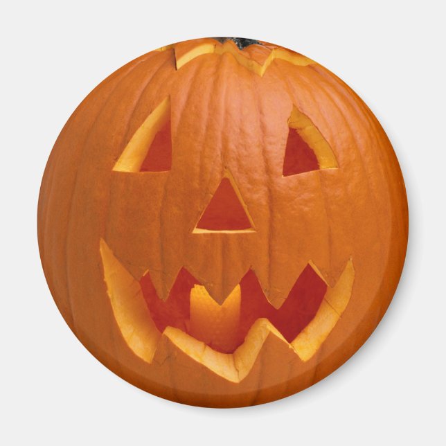 Carved Pumpkin Halloween Magnet (Front)