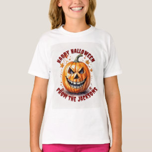 carved pumpkin illustration Happy Halloween T-Shirt