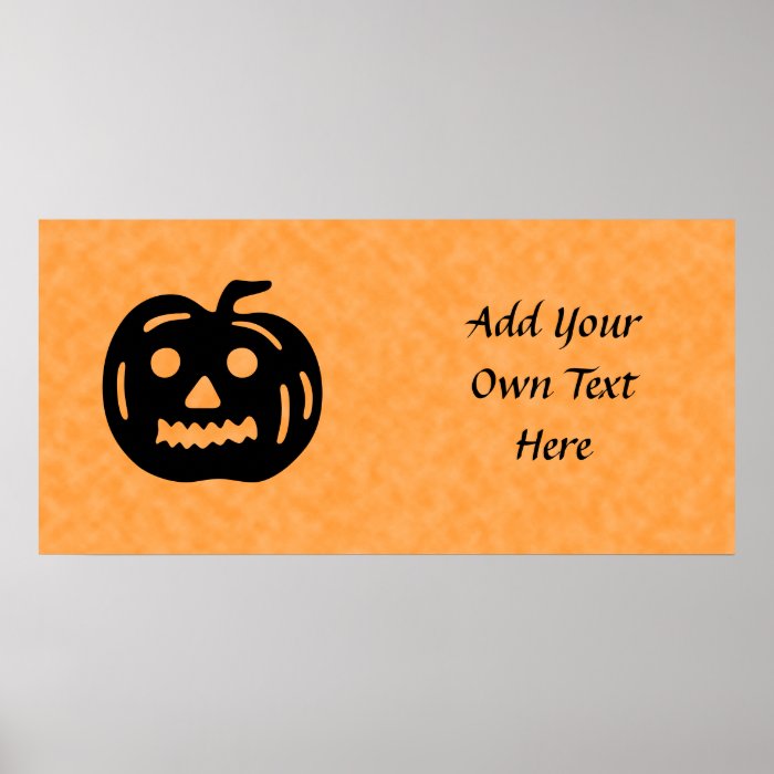 Carved Pumpkin Silhouette with Teeth. Poster