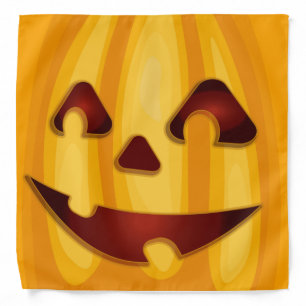 Carved pumpkin smiling Halloween design Bandana